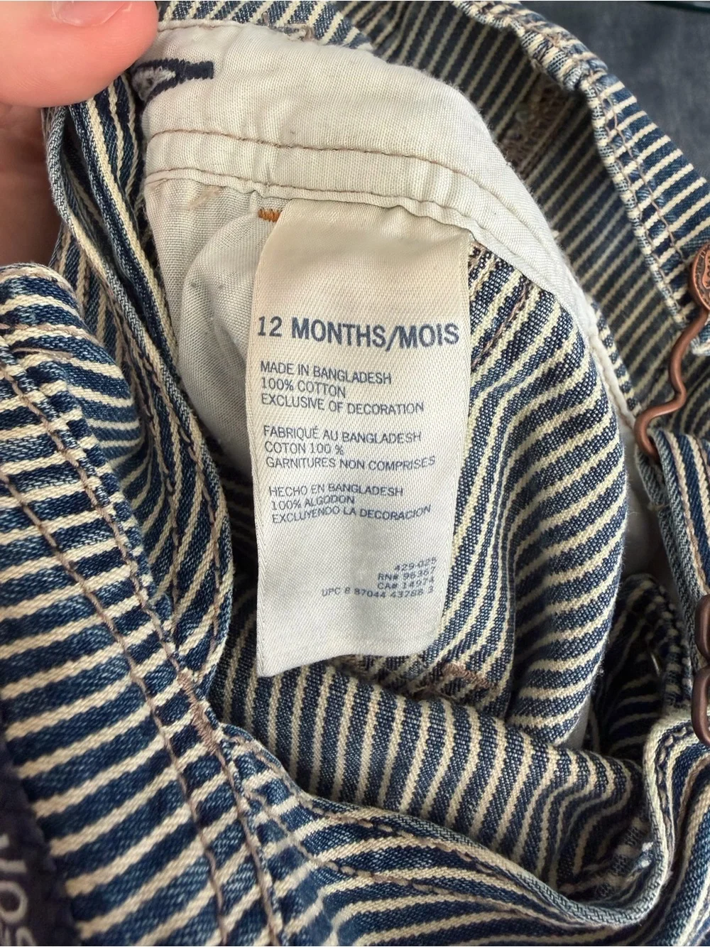 OshKosh B'gosh Blue and White Stripe Toddler Overalls